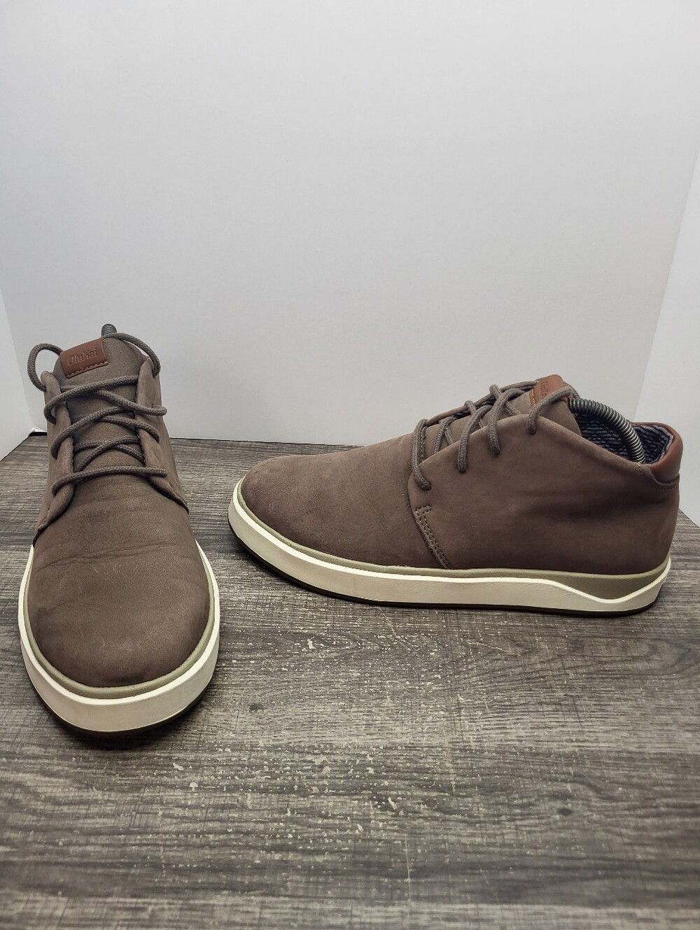 Olukai Boots Mens Size 8 Papaku 'Ili Chukka Mustang Leather Round Toe Ankle